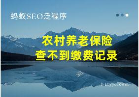 农村养老保险查不到缴费记录