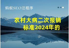 农村大病二次报销标准2024年的