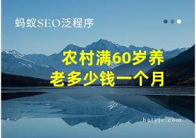 农村满60岁养老多少钱一个月