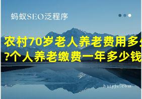 农村70岁老人养老费用多少?个人养老缴费一年多少钱?