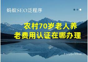 农村70岁老人养老费用认证在哪办理