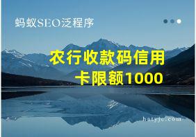 农行收款码信用卡限额1000