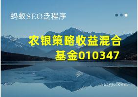 农银策略收益混合基金010347