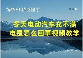 冬天电动汽车充不满电是怎么回事视频教学