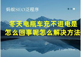 冬天电瓶车充不进电是怎么回事呢怎么解决方法