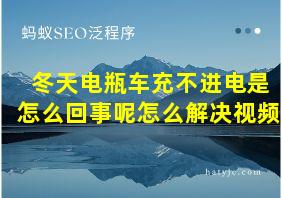 冬天电瓶车充不进电是怎么回事呢怎么解决视频