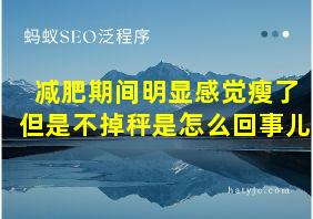 减肥期间明显感觉瘦了但是不掉秤是怎么回事儿