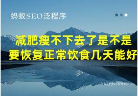 减肥瘦不下去了是不是要恢复正常饮食几天能好