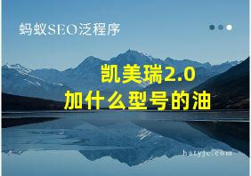 凯美瑞2.0加什么型号的油