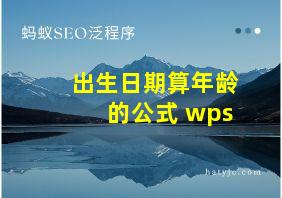 出生日期算年龄的公式 wps