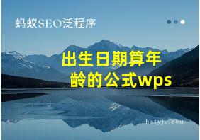 出生日期算年龄的公式wps