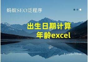 出生日期计算年龄excel