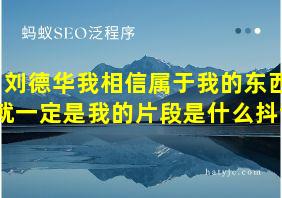 刘德华我相信属于我的东西就一定是我的片段是什么抖音