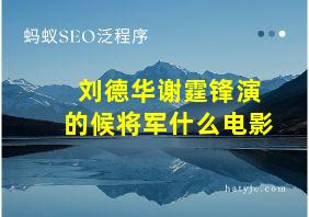 刘德华谢霆锋演的候将军什么电影