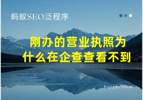 刚办的营业执照为什么在企查查看不到