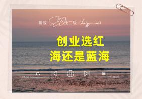 创业选红海还是蓝海