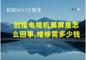 创维电视机黑屏是怎么回事,维修需多少钱