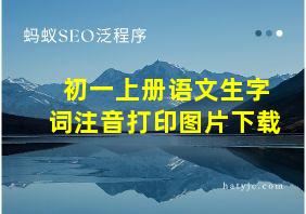 初一上册语文生字词注音打印图片下载