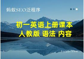 初一英语上册课本 人教版 语法 内容