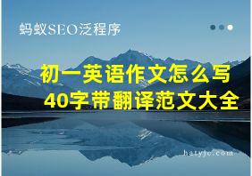 初一英语作文怎么写40字带翻译范文大全