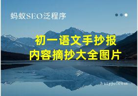 初一语文手抄报内容摘抄大全图片