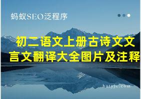 初二语文上册古诗文文言文翻译大全图片及注释