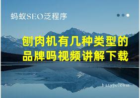 刨肉机有几种类型的品牌吗视频讲解下载