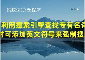 利用搜索引擎查找专有名词时可添加英文符号来强制搜索