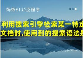 利用搜索引擎检索某一特定文档时,使用到的搜索语法是