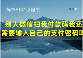 别人微信扫我付款码我还需要输入自己的支付密码吗