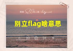 别立flag啥意思