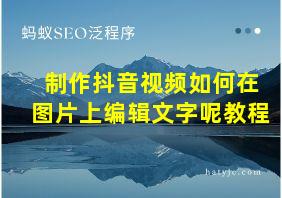 制作抖音视频如何在图片上编辑文字呢教程