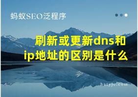 刷新或更新dns和ip地址的区别是什么