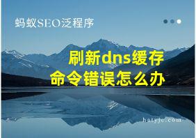 刷新dns缓存命令错误怎么办