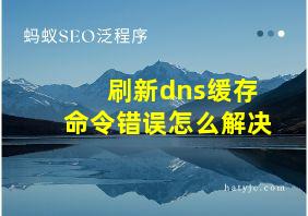 刷新dns缓存命令错误怎么解决