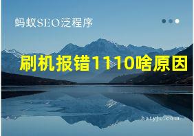 刷机报错1110啥原因