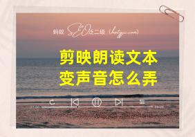 剪映朗读文本变声音怎么弄