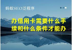 办信用卡需要什么手续和什么条件才能办