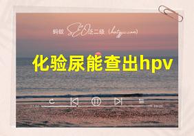 化验尿能查出hpv