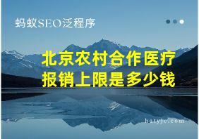 北京农村合作医疗报销上限是多少钱