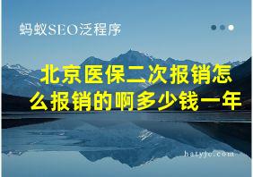 北京医保二次报销怎么报销的啊多少钱一年