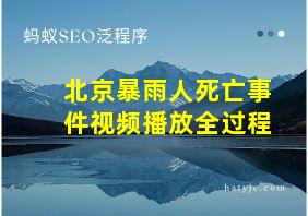 北京暴雨人死亡事件视频播放全过程