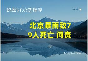 北京暴雨致79人死亡 问责