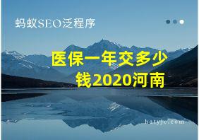 医保一年交多少钱2020河南