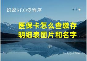 医保卡怎么查缴存明细表图片和名字