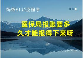 医保局报账要多久才能报得下来呀