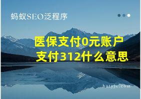 医保支付0元账户支付312什么意思