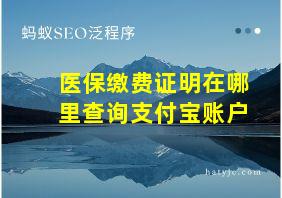 医保缴费证明在哪里查询支付宝账户