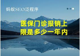 医保门诊报销上限是多少一年内