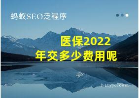 医保2022年交多少费用呢